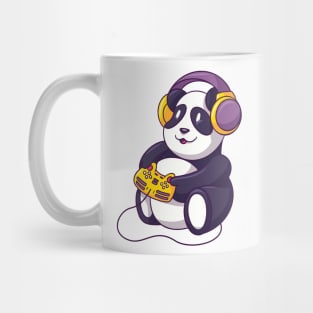 cute animal cartoon panda gaming Mug